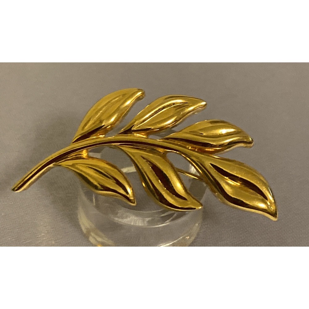 NAPIER Leaf Frond PIN BROOCH SIgned Gold Tone In Excellent Condition Great Gift